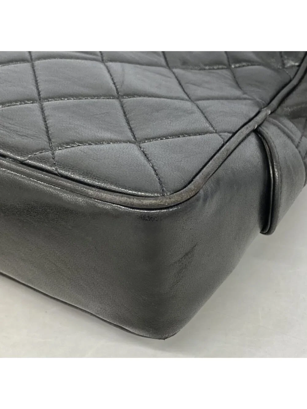 Chanel Shoulder Bag Quilted Lambskin Black Gold